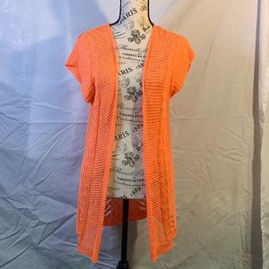 Bright Orange Short Sleeve Cardigan